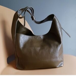 Reformation Vittoria Dark Green Shoulder Bag